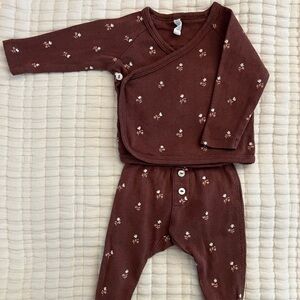 Quincy Mae Brown Floral Kids Matching Set